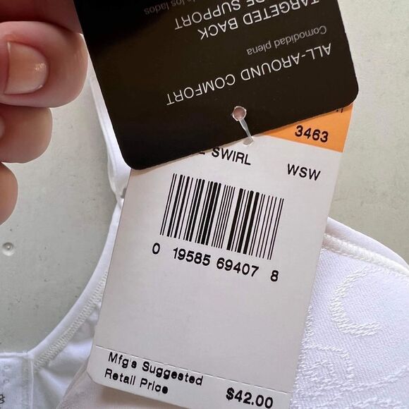 Bali DF3463 White Swirl Comfort Revolution Wireless Bra - US 42DD - Picture 3 of 4